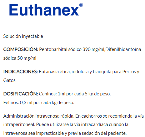 Euthanex sol iny fco x 20 ml