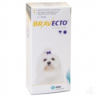 Bravecto 2 – 4.5kg (antiparasitario masticable control pulgas y garrapatas)