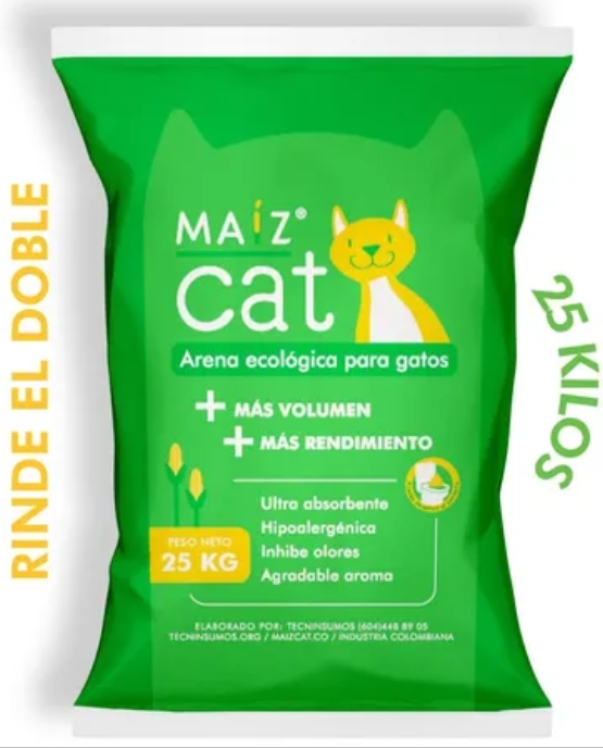 Maiz Cat Bolsa 25 Kg.. Arena Ecológica para gatos Inhibe olores