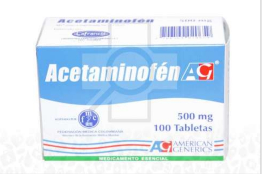 Acetaminofen 500 mg Tab (Cja x 100 Tabletas)