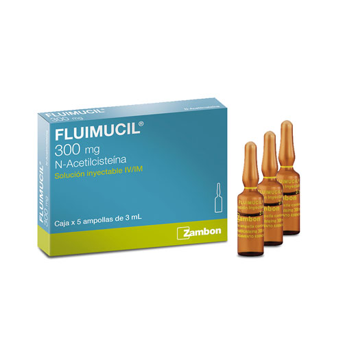 Acetilcisteina 300 mg/ 3 ml Amp (Fluimucil)