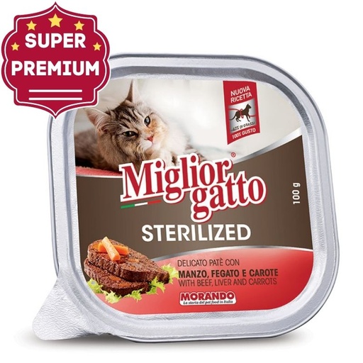Miglior gatto paté delicado carne, hígado y zanahorias – para gato esterilizado