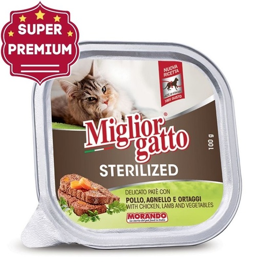 Miglior gatto paté delicado con pollo, cordero y verduras – para gato esterilizado