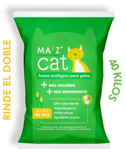 Maiz Cat Bolsa 40 Kg.. Arena Ecológica para gatos Inhibe olores